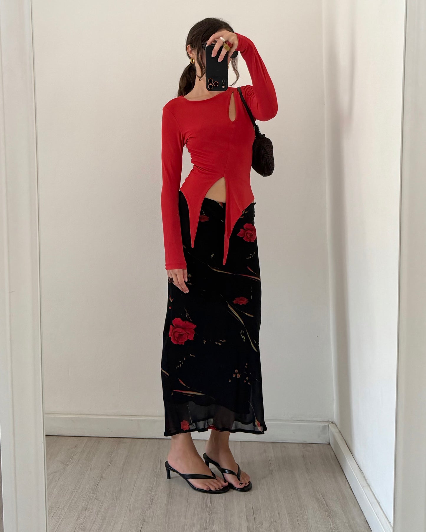 00s longuette floral skirt