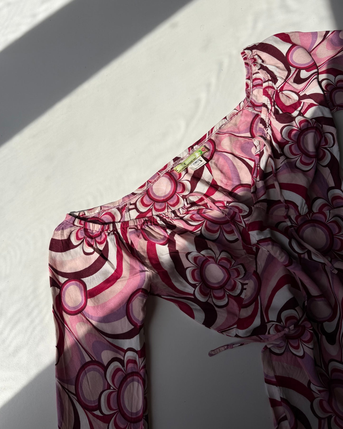 y2k flower print long sleeves top
