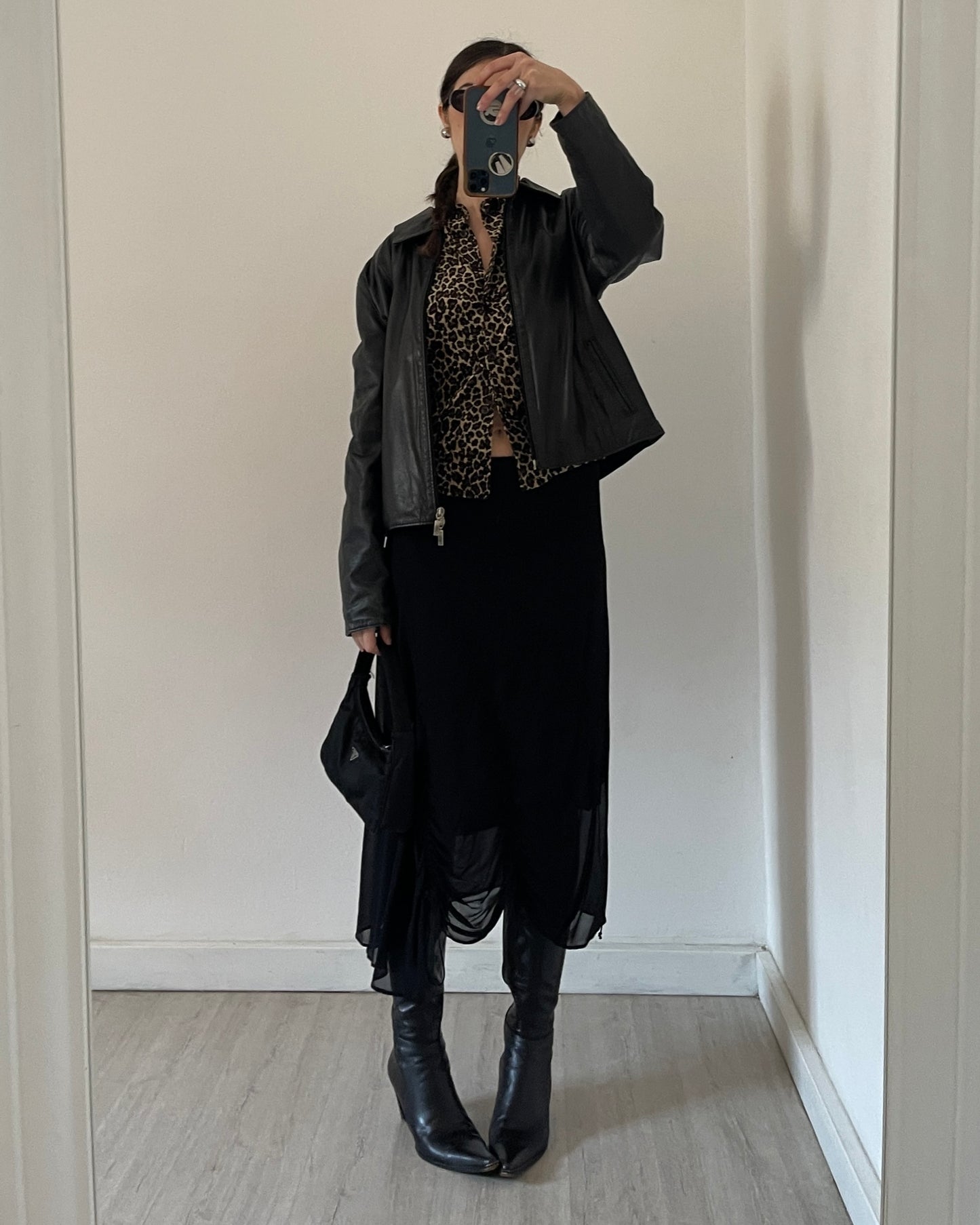 Velvet leopard print shirt