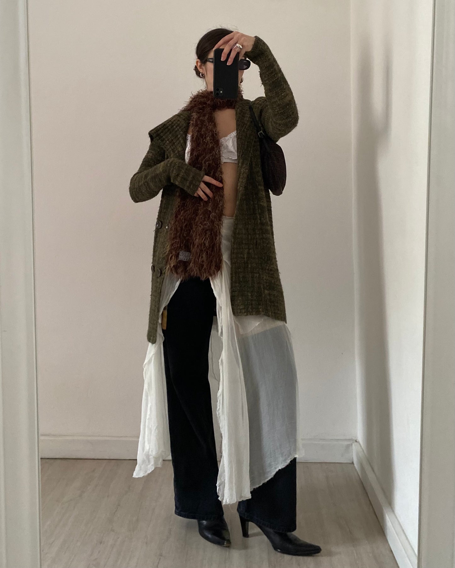 Long knitted cardigan