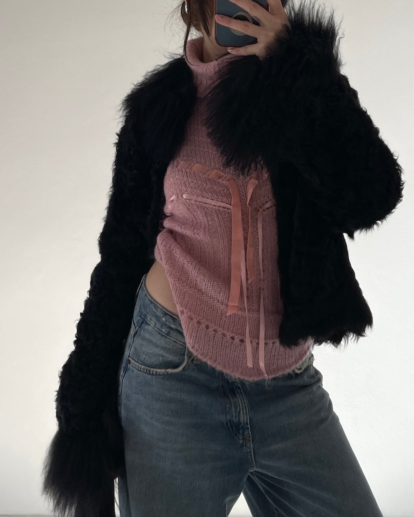 Baby pink mohair sweater