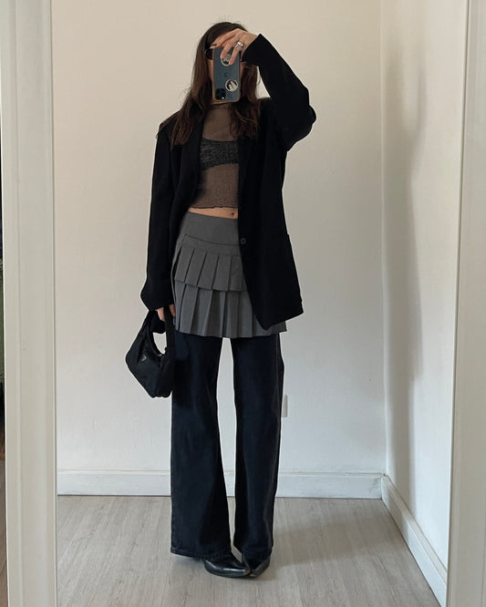 Sheer micro mesh glitter top