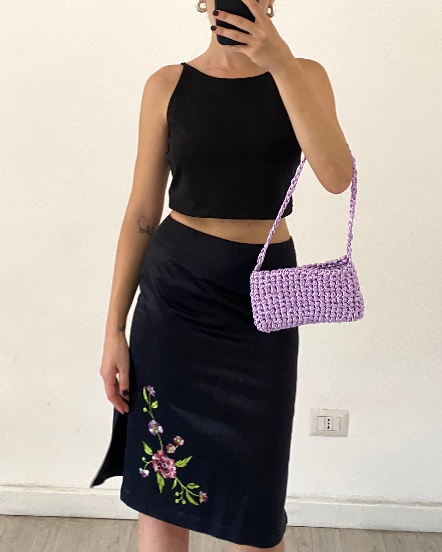 00s satin midi skirt