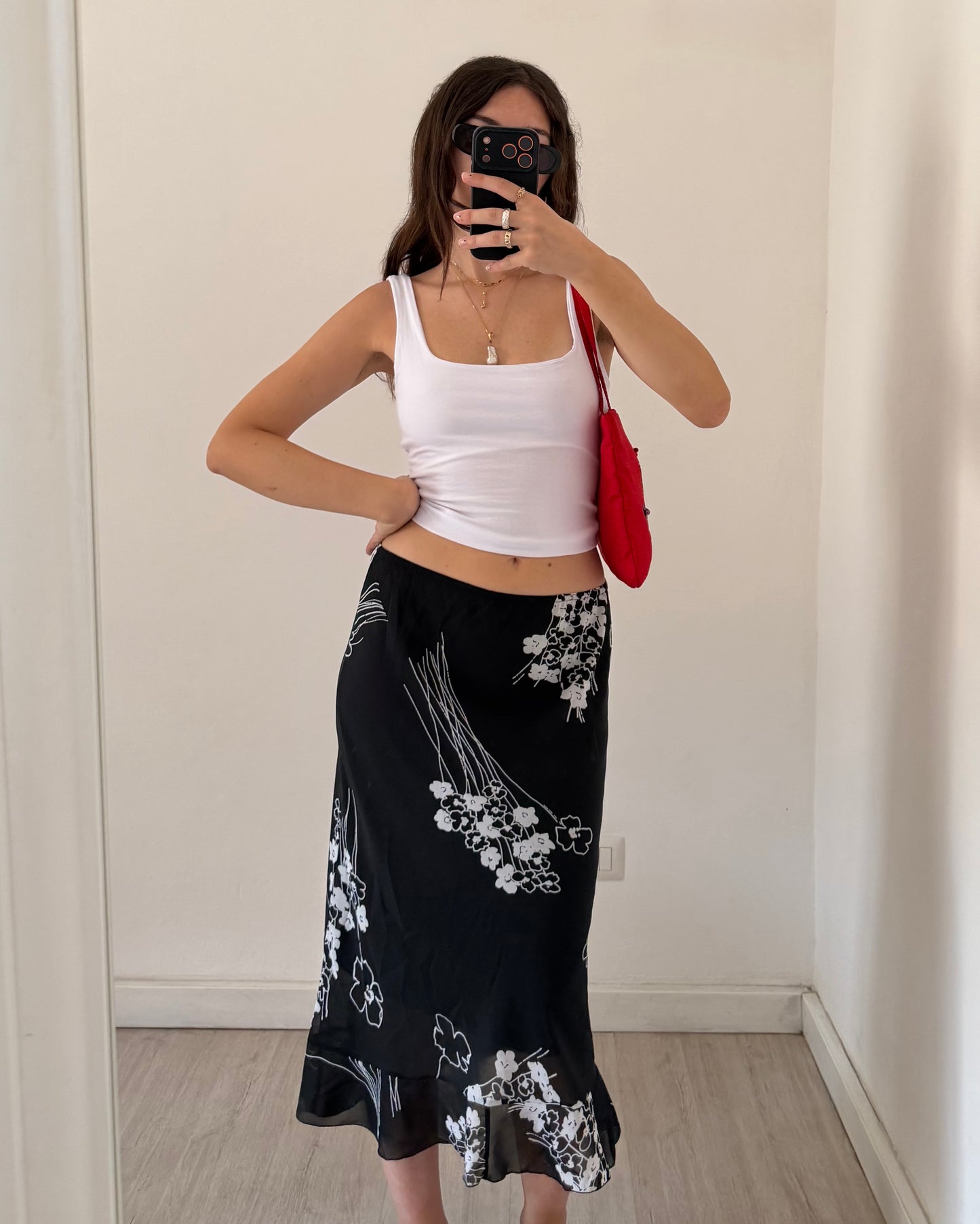 00s floral midi skirt