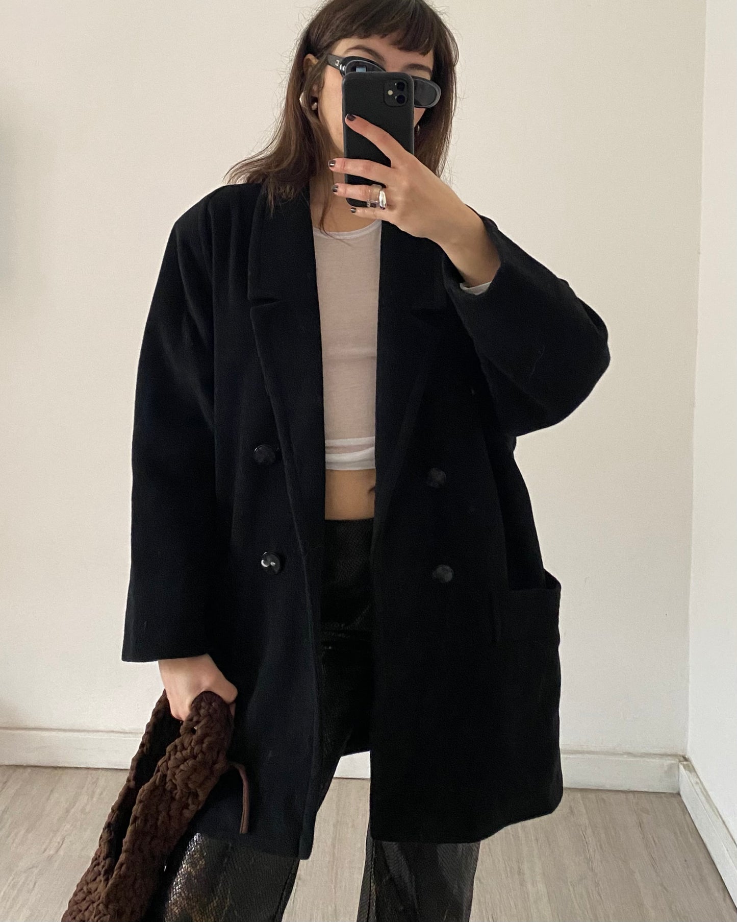 Black wool coat