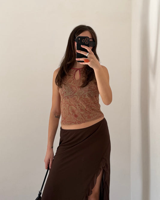 00s sheer printed top