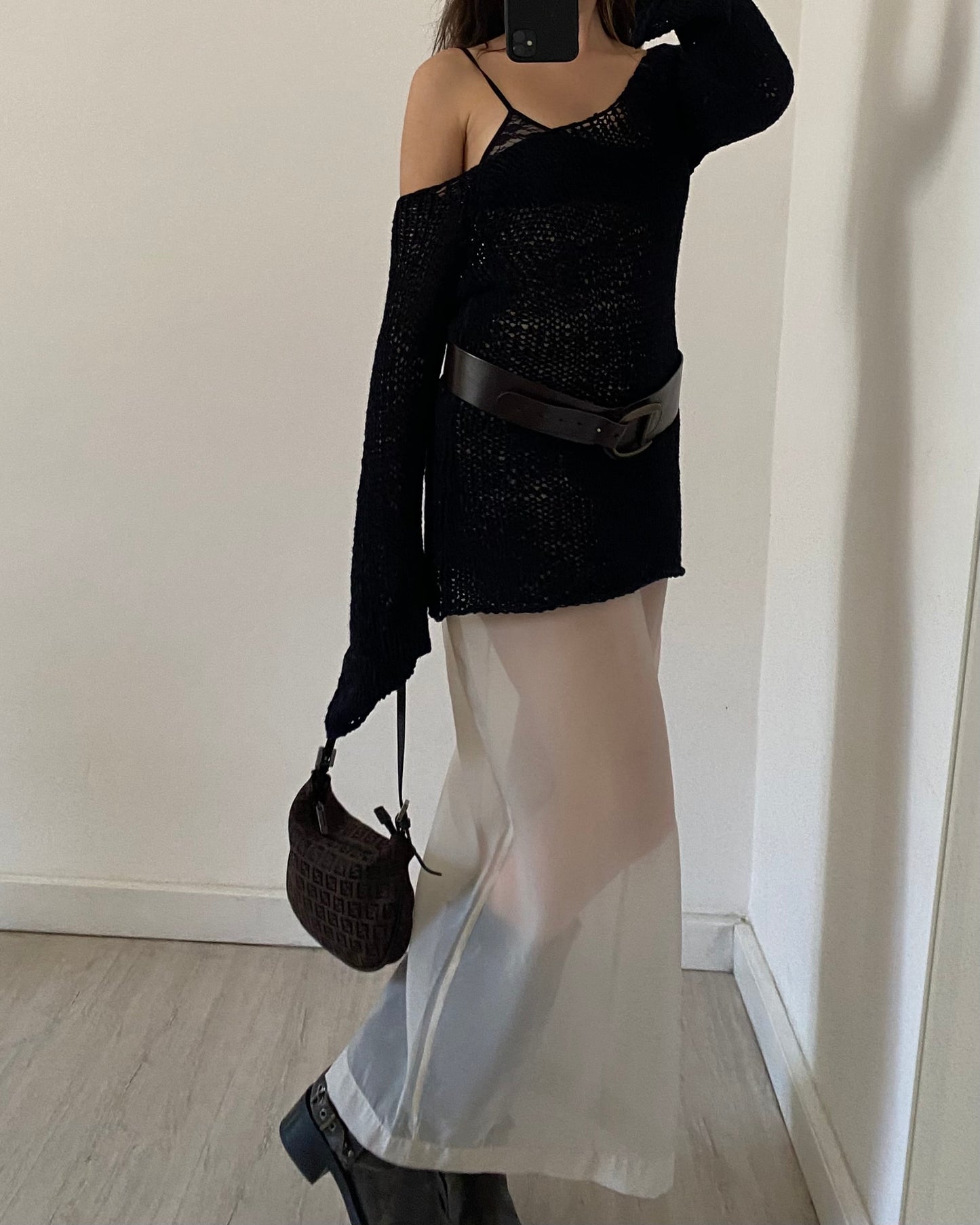 Openwork knitted top