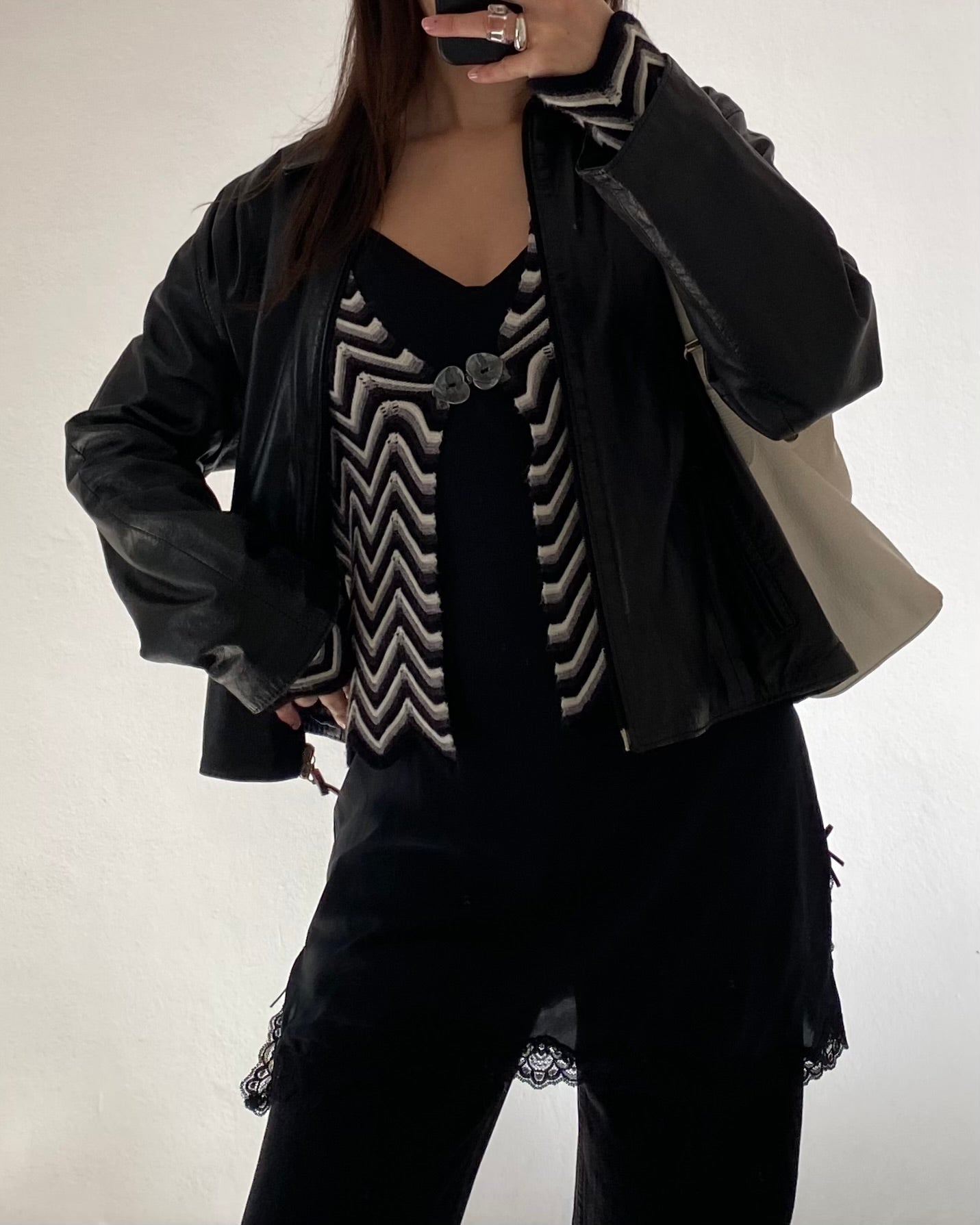 Striped knit cardigan