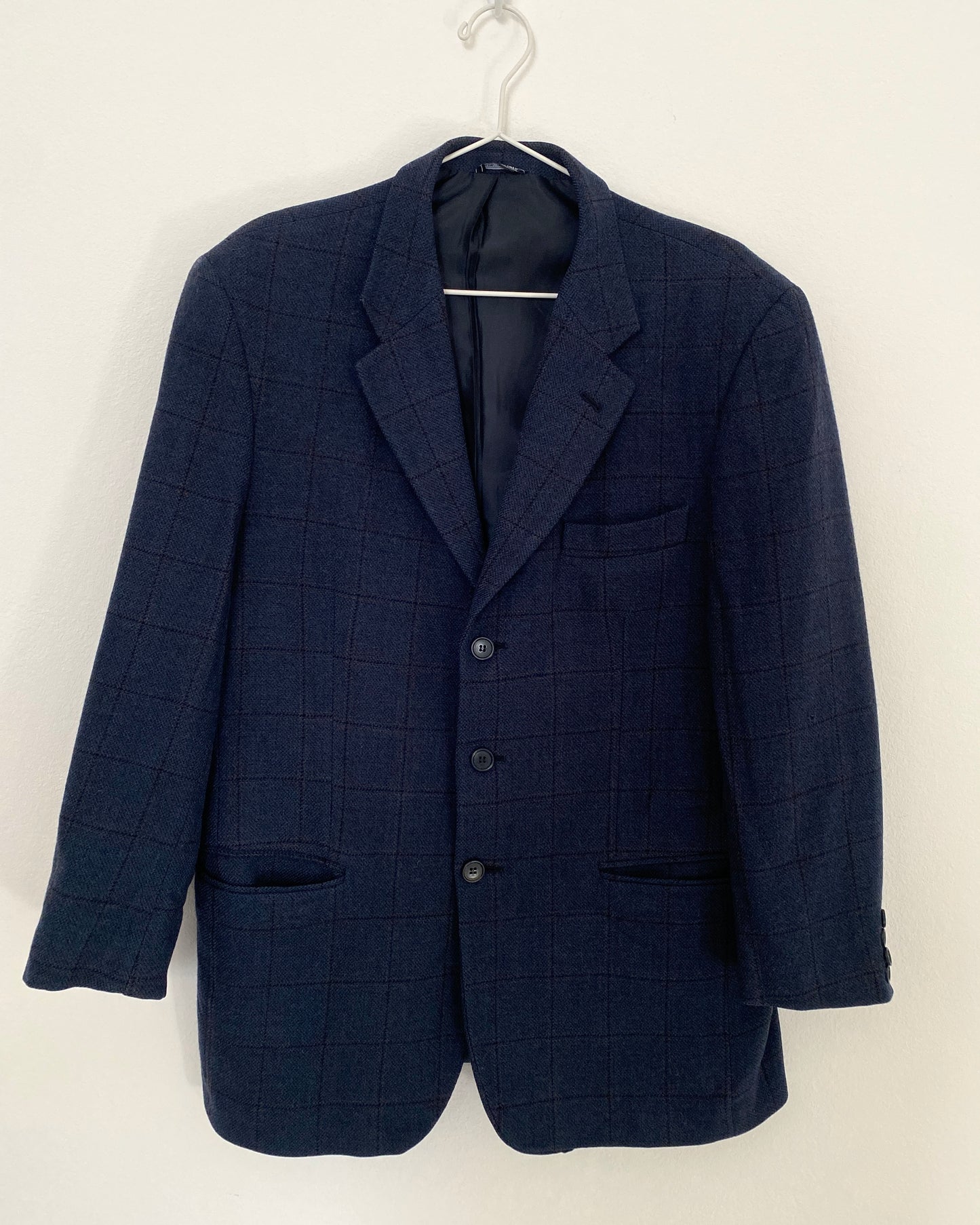 Wool check blazer