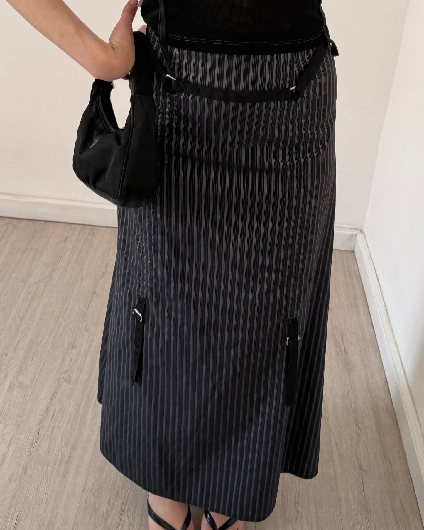 y2k pinstripe maxi skirt
