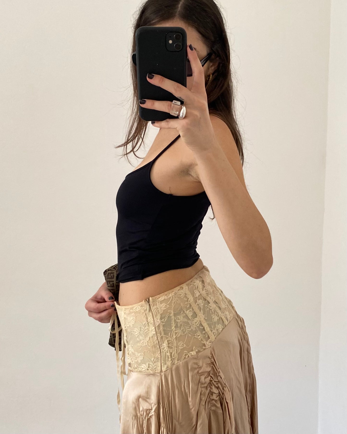 Silk draped skirt