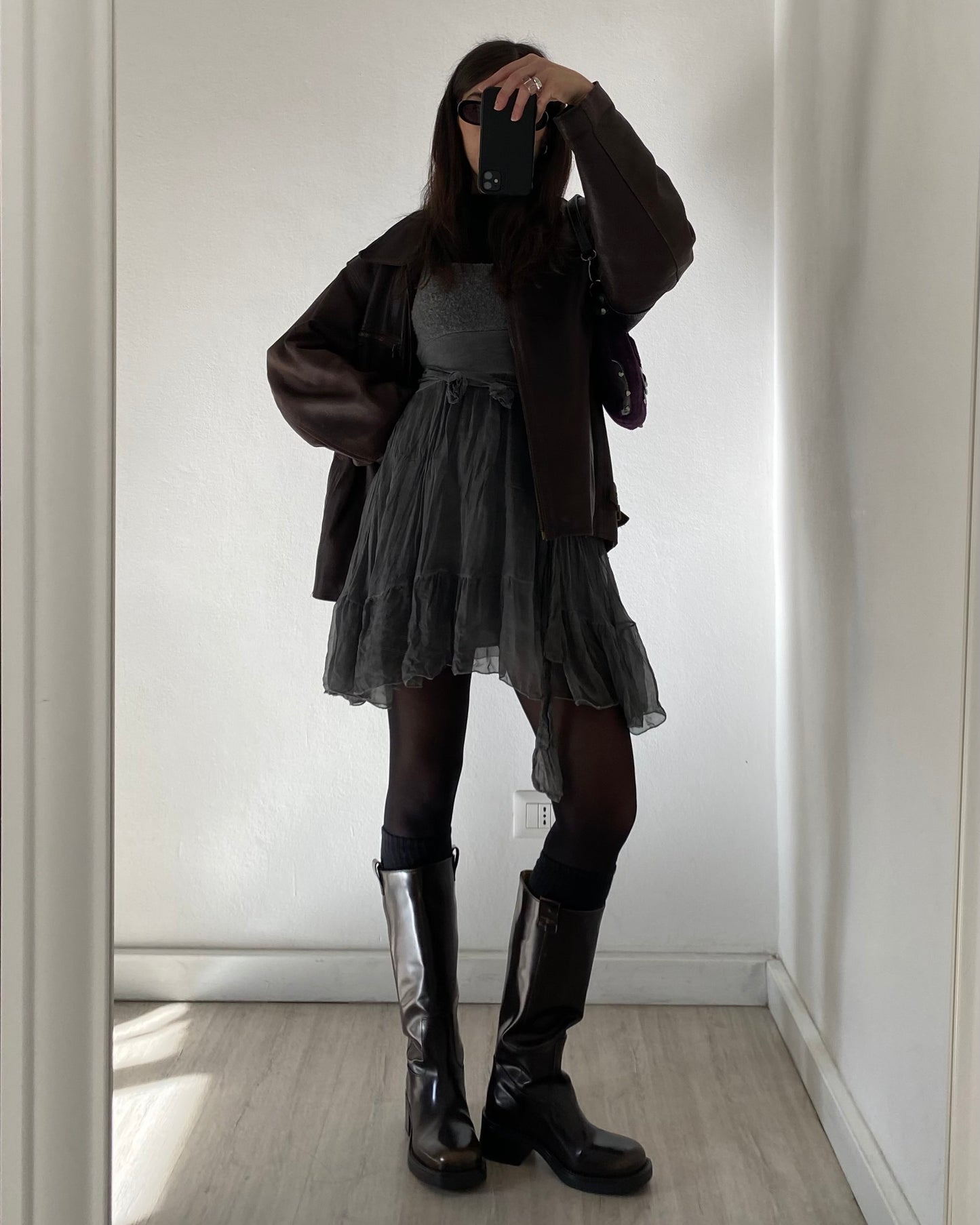 Silk&mohair mini dress