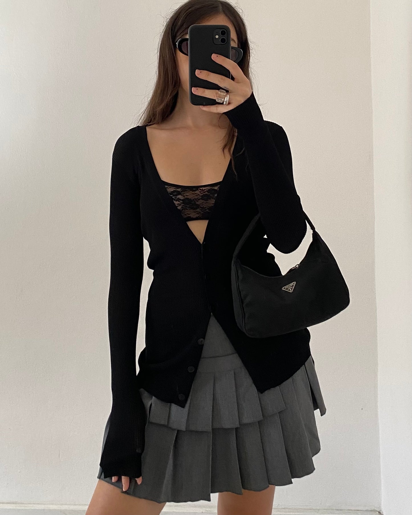 Ribbed semi-sheer cardigan