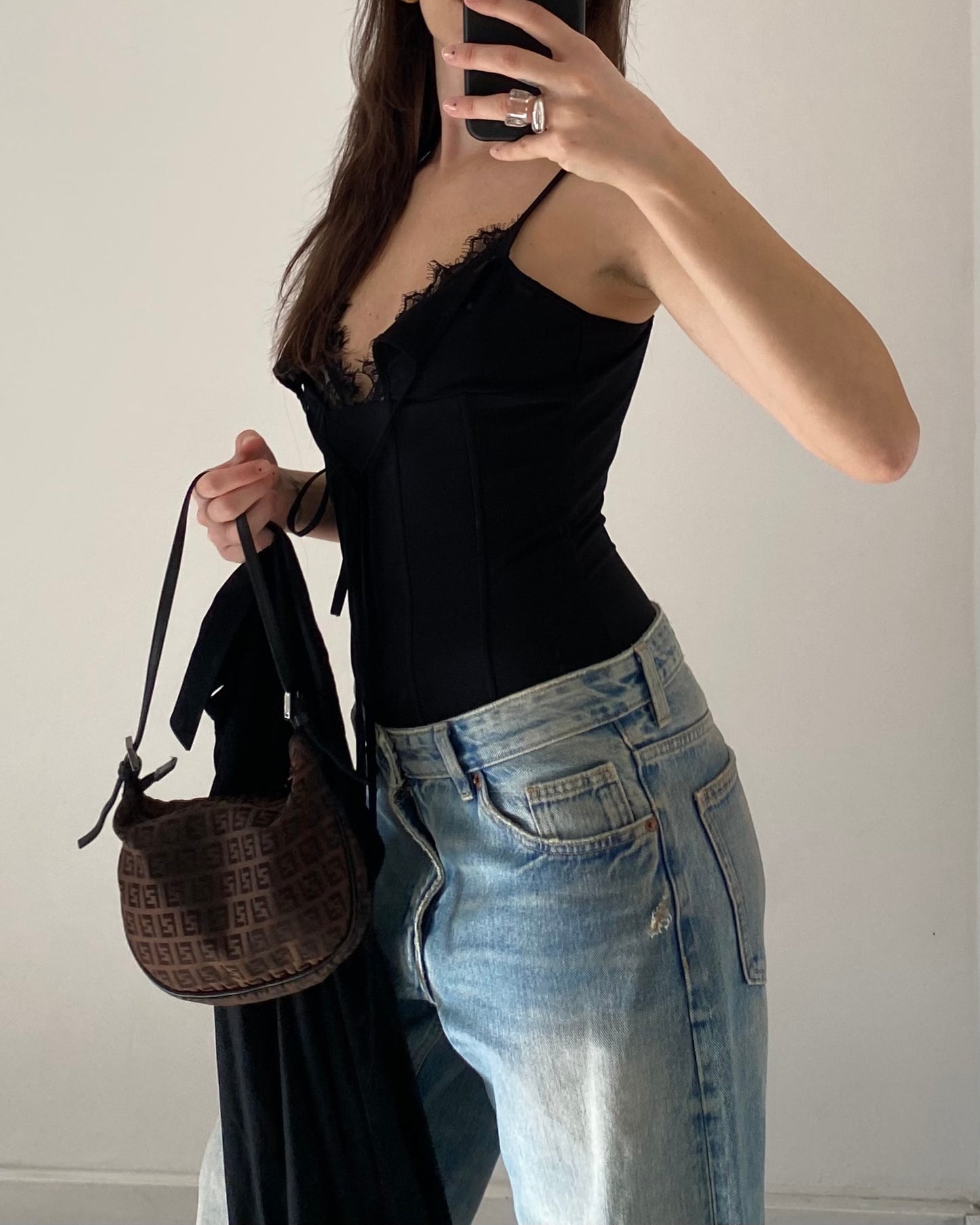 00s corset top with lace details