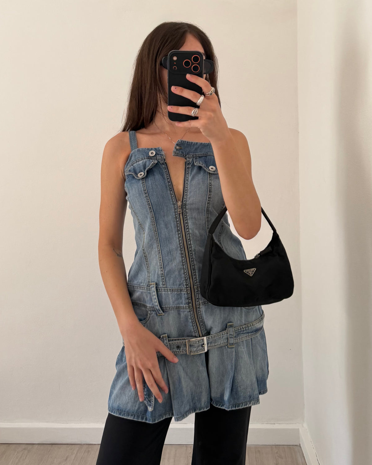 y2k denim mini dress