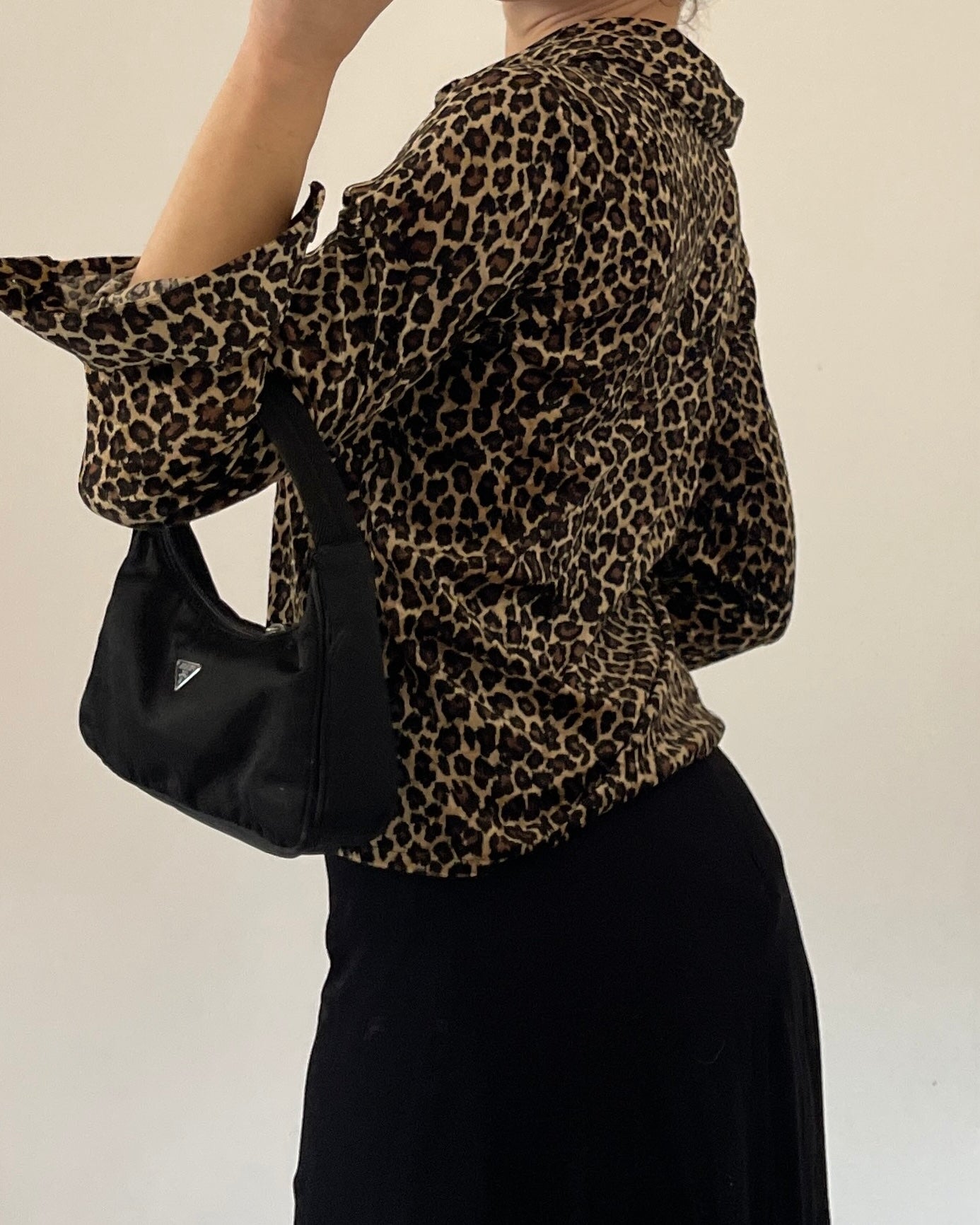 Velvet leopard print shirt