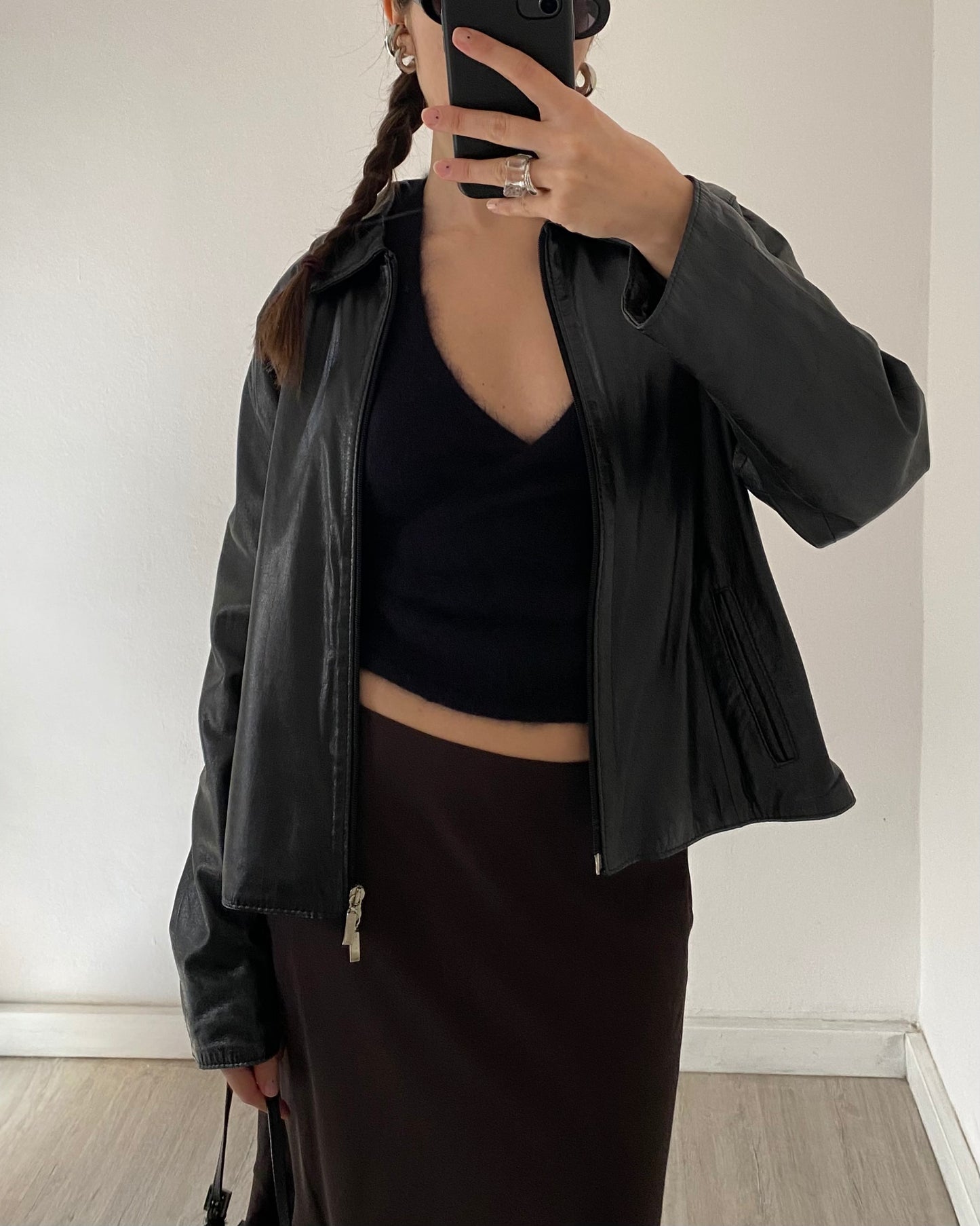 Brown midi skirt