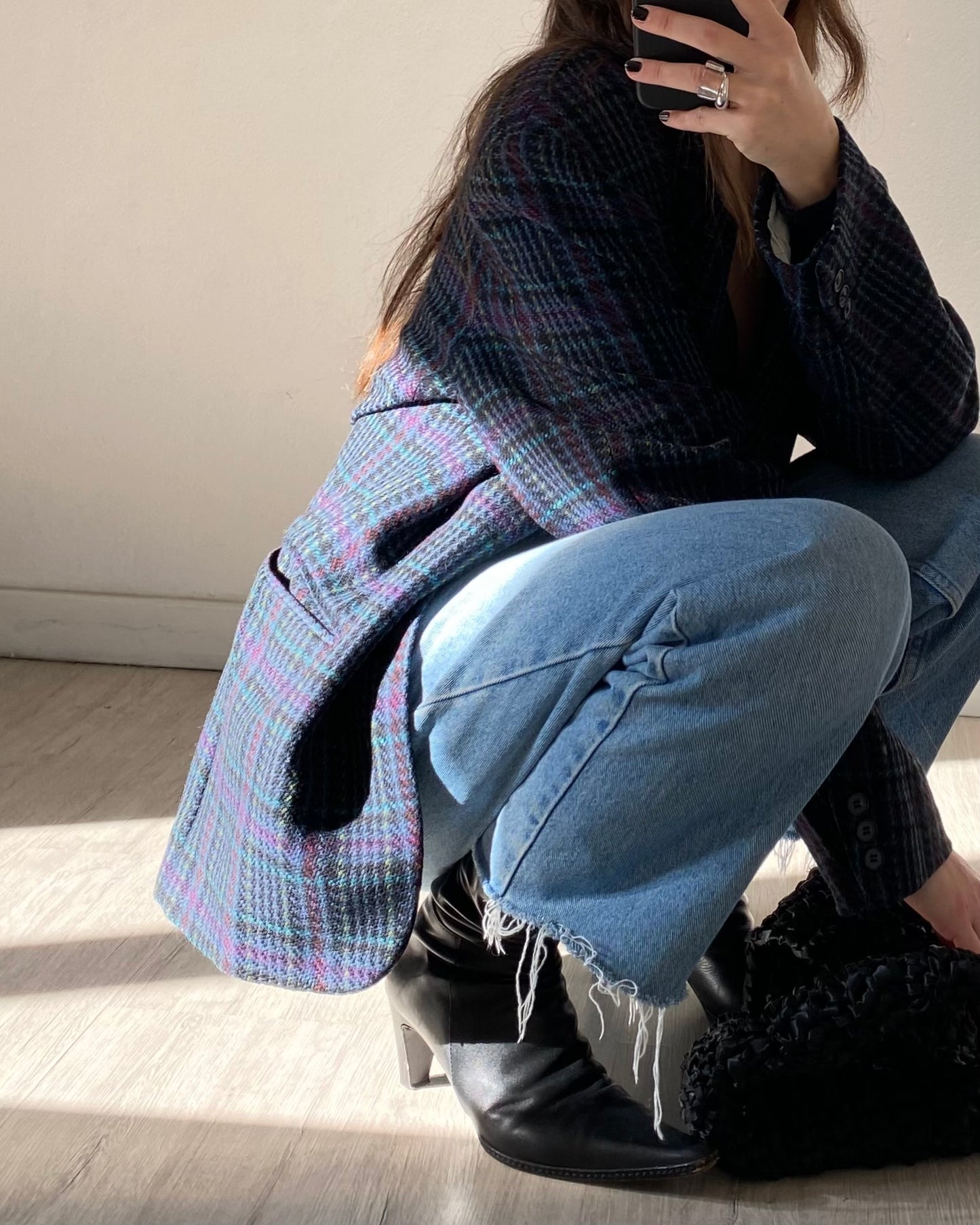 Wool check blazer