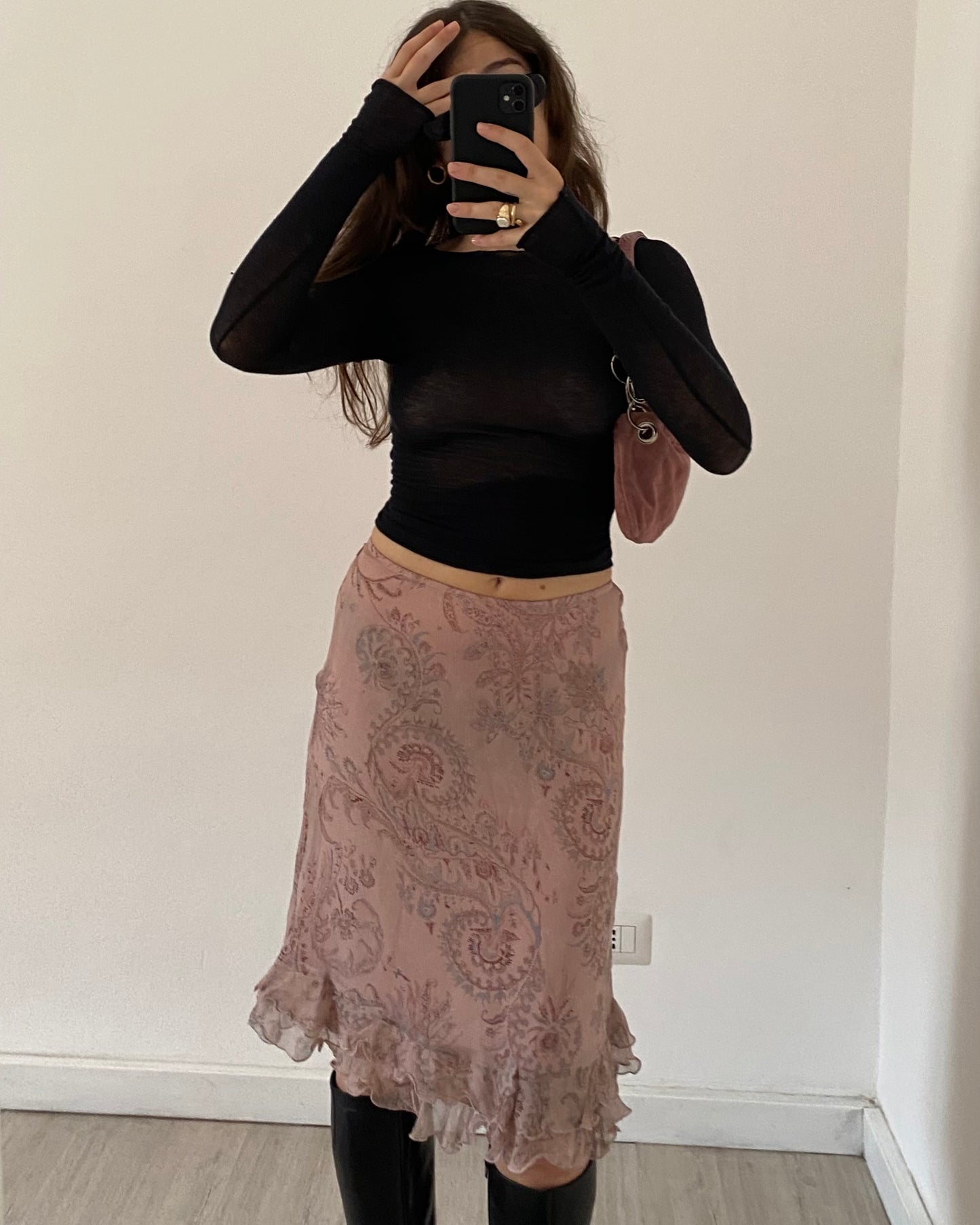 00s silk skirt