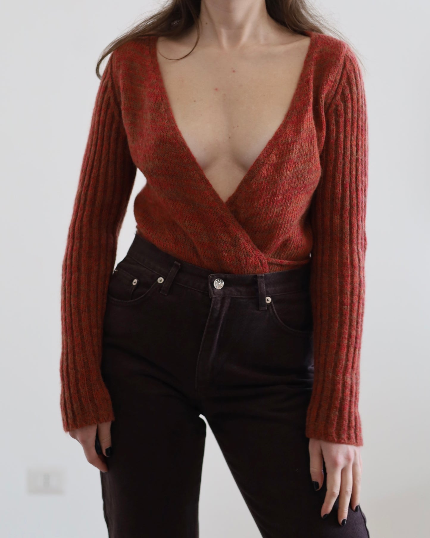 Knit wrap top