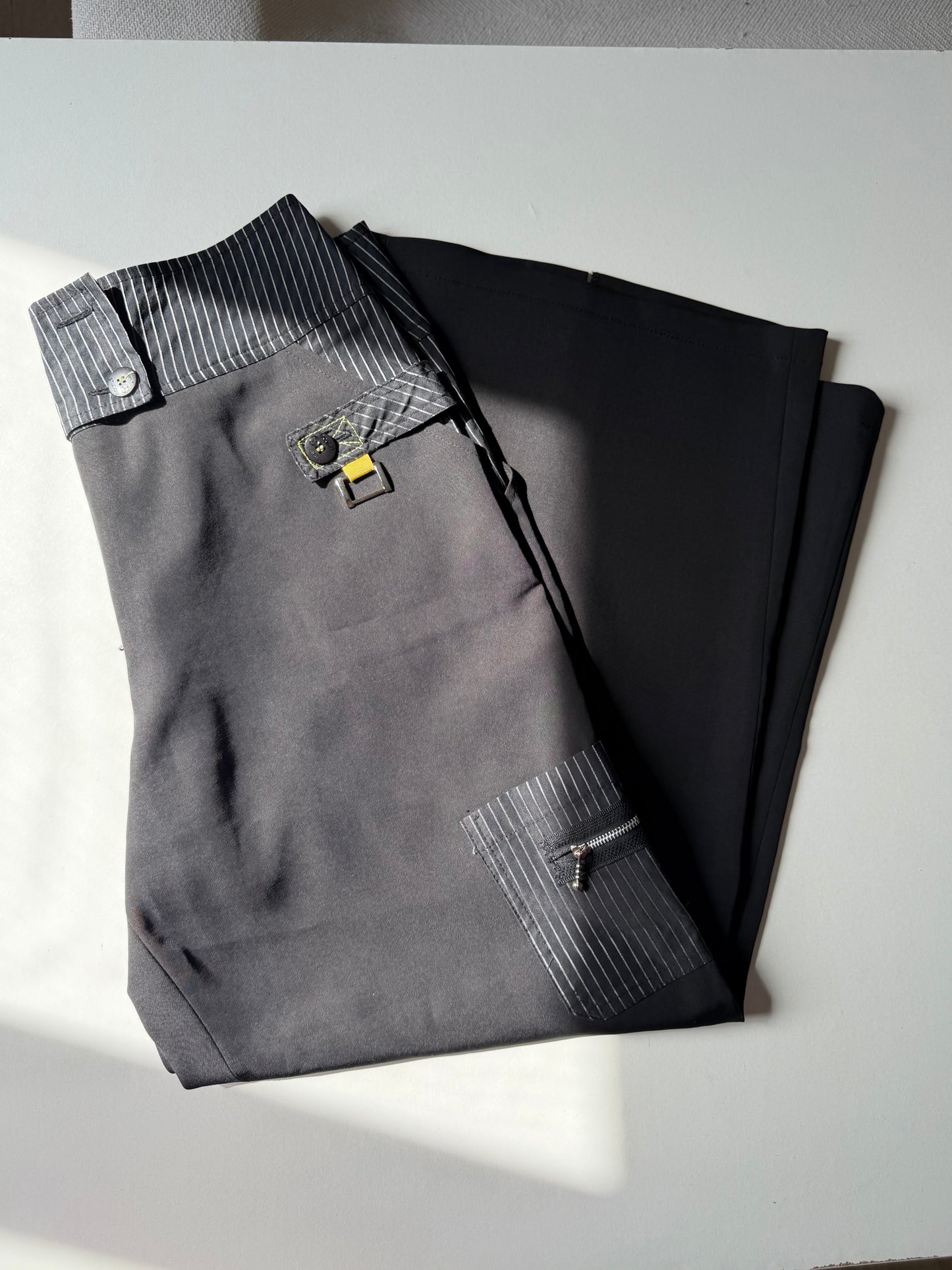 00s wide leg pinstripe trousers