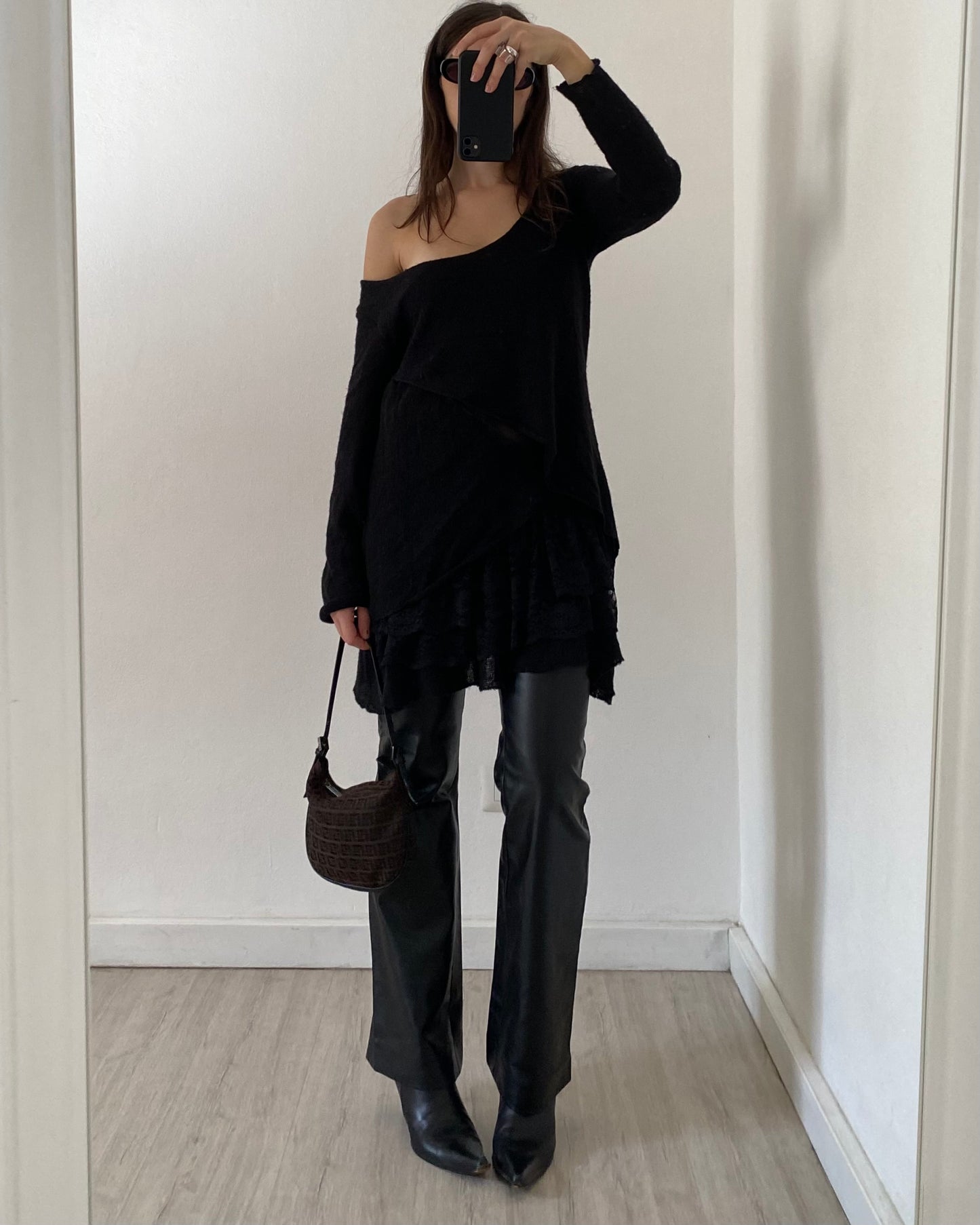 Faux leather trousers