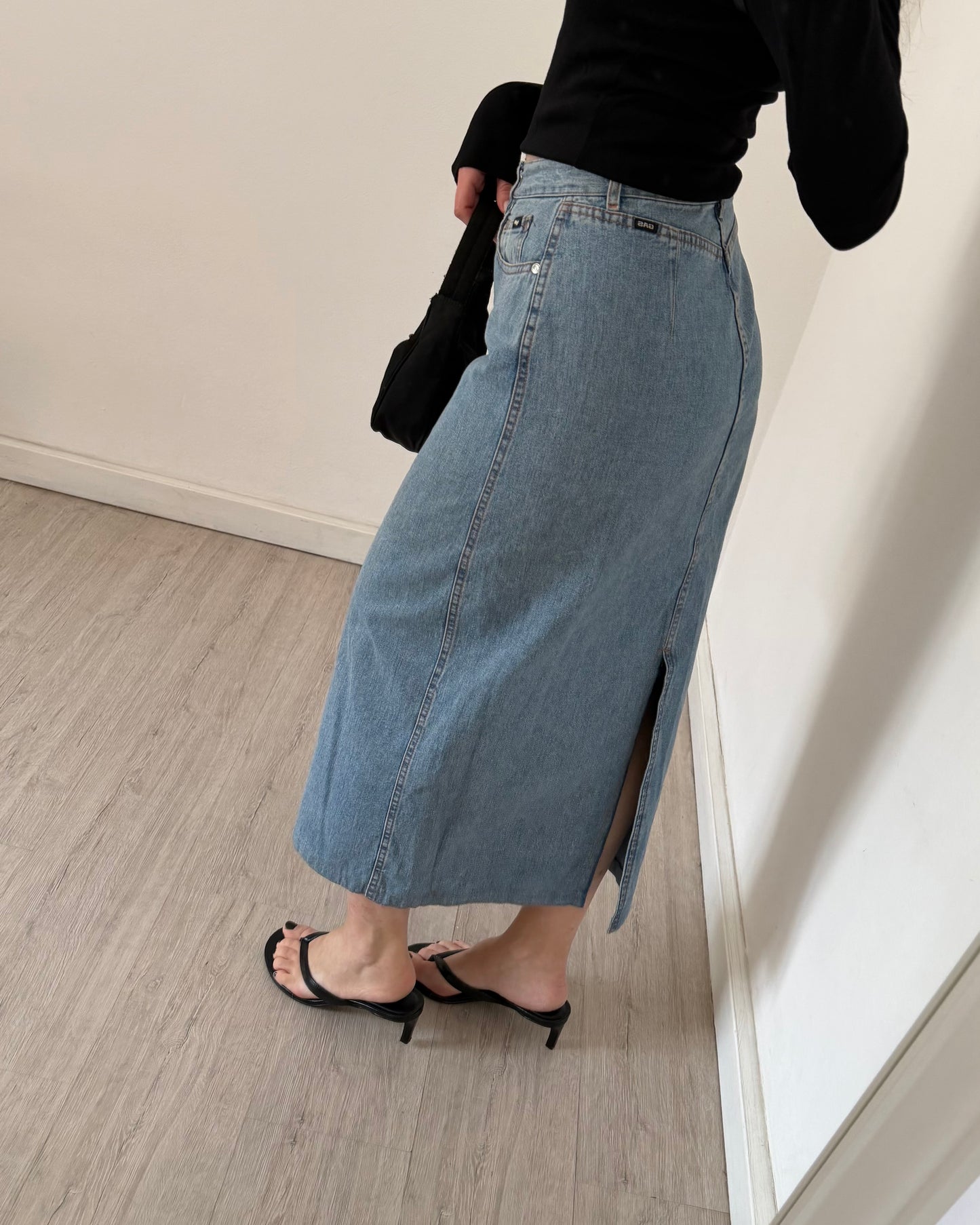 90s Gas longuette denim skirt