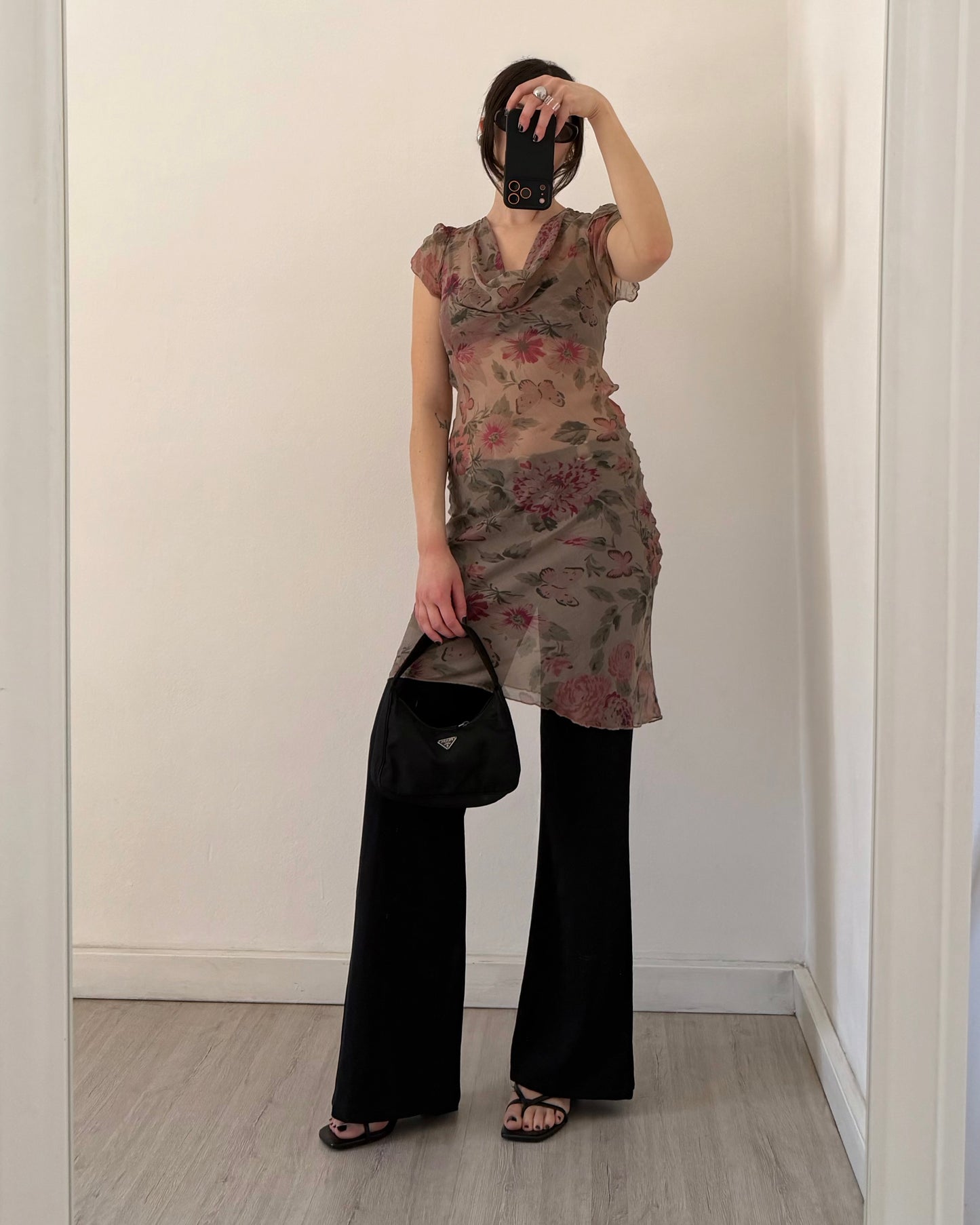00s sheer floral dress