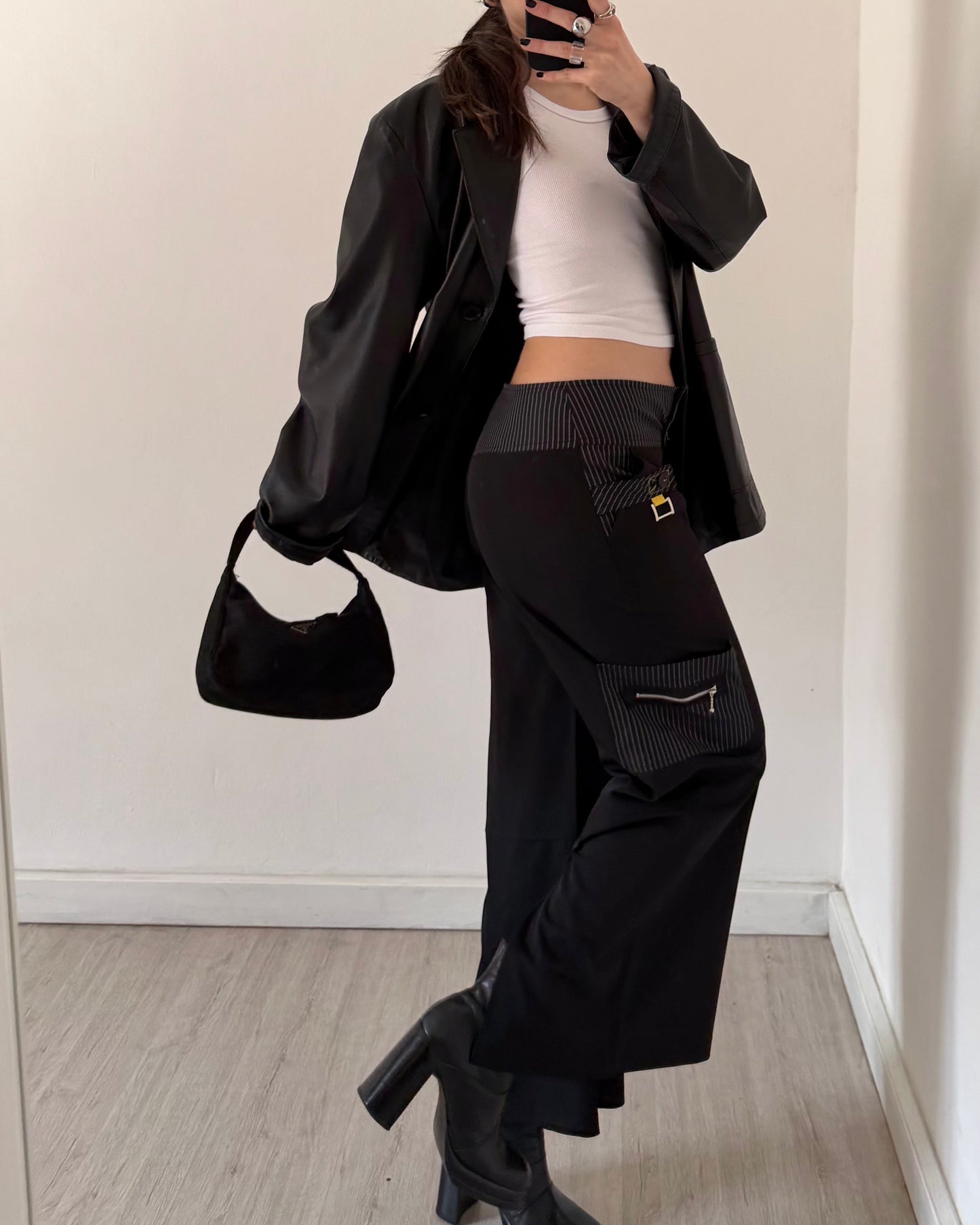 00s wide leg pinstripe trousers