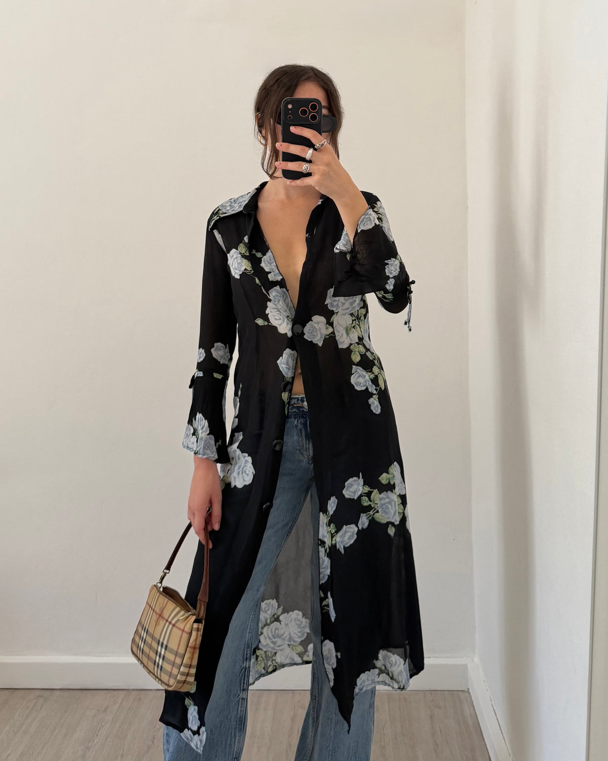 90s sheer cardigan dress