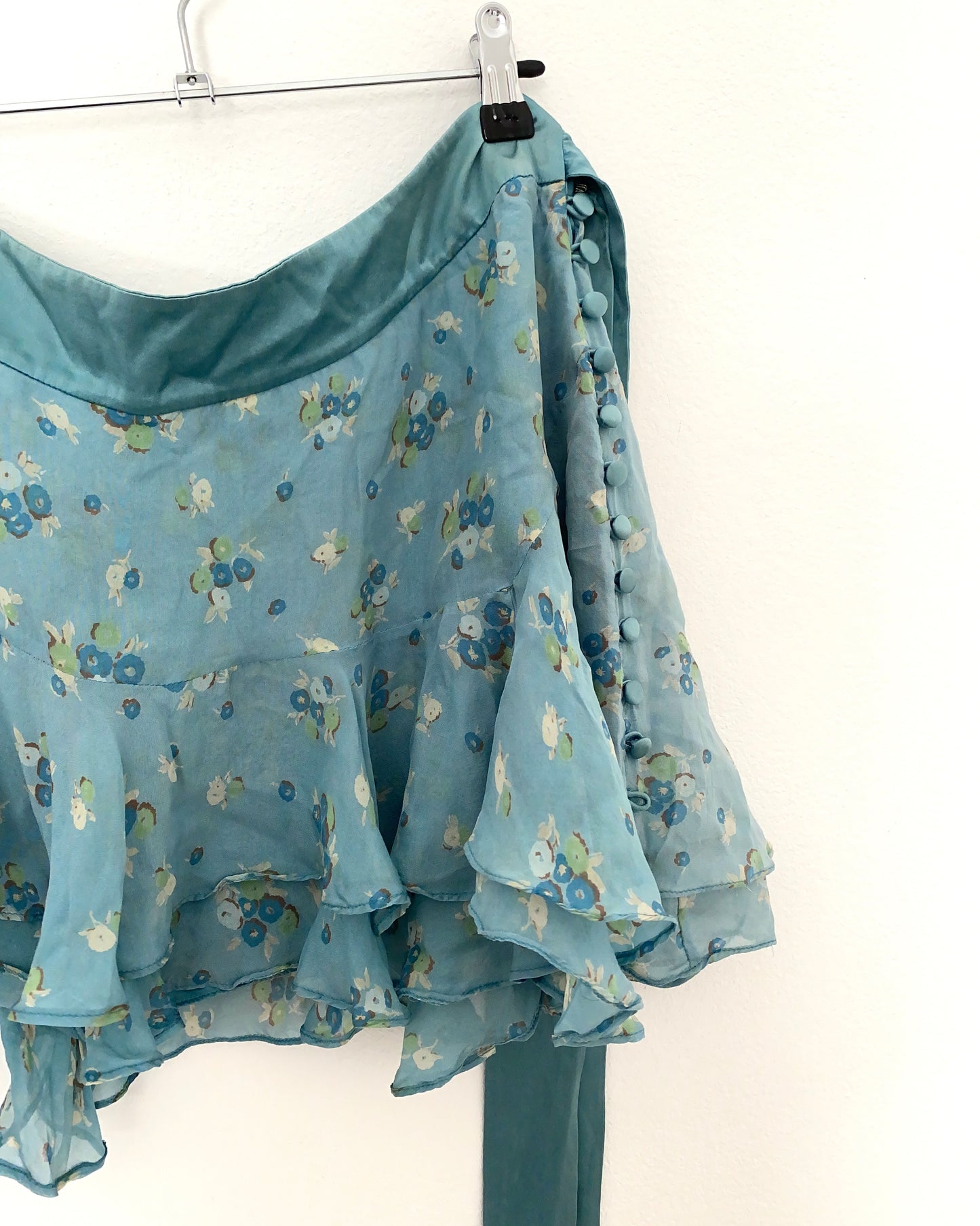 Silk skirt with volants