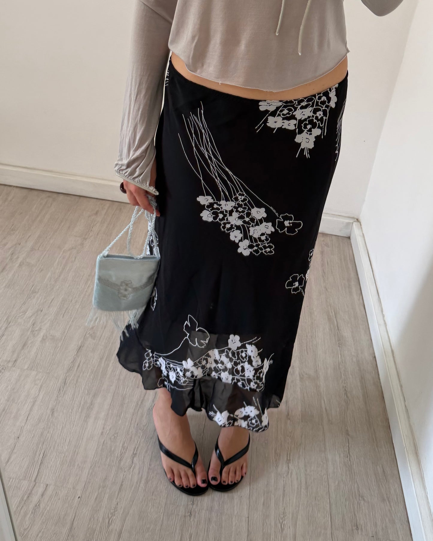 00s floral midi skirt