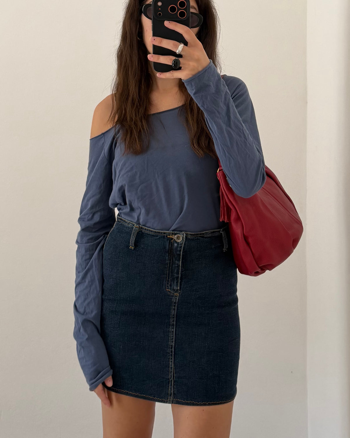 Belted mini skirt