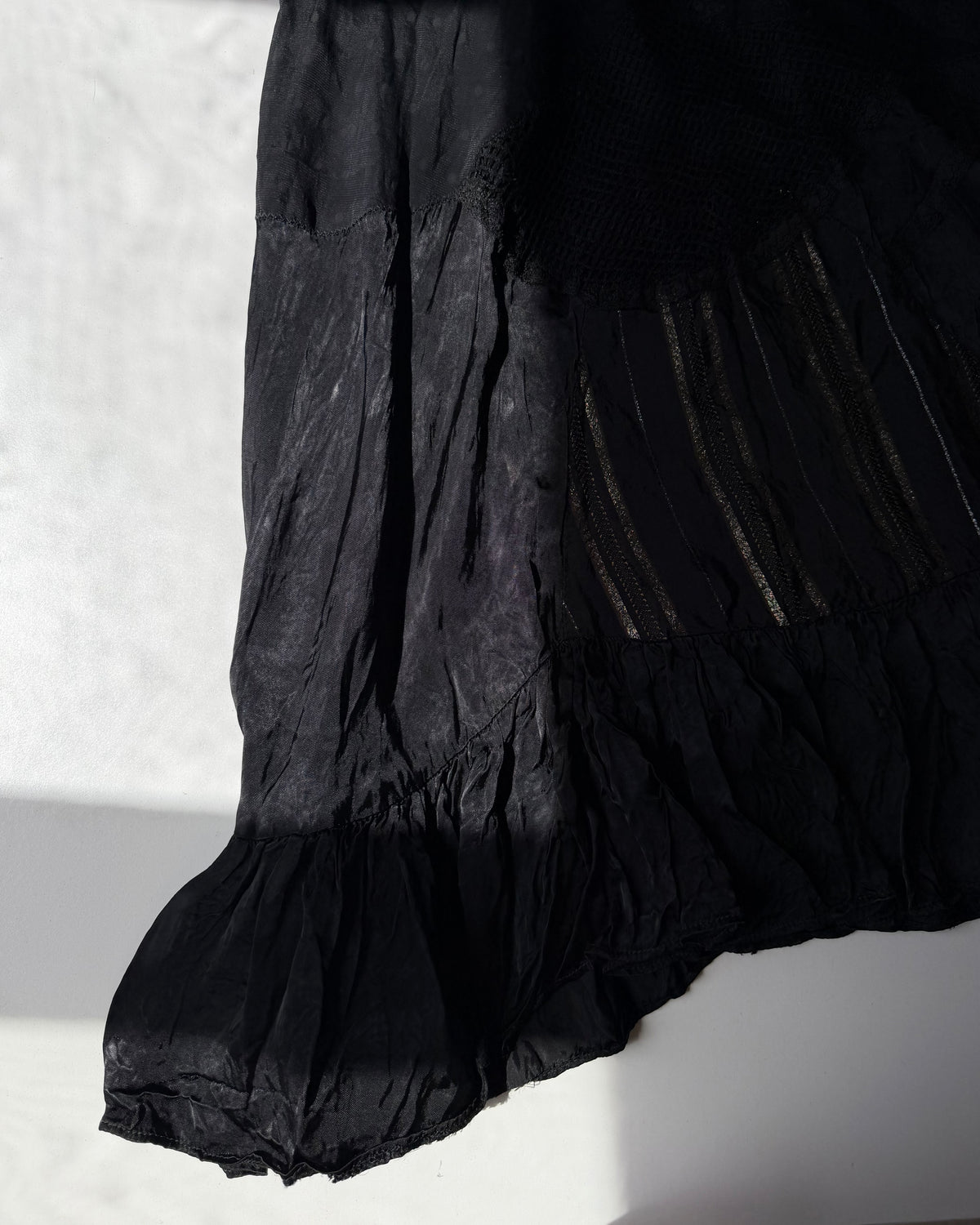 00s patchwork satin maxi skirt