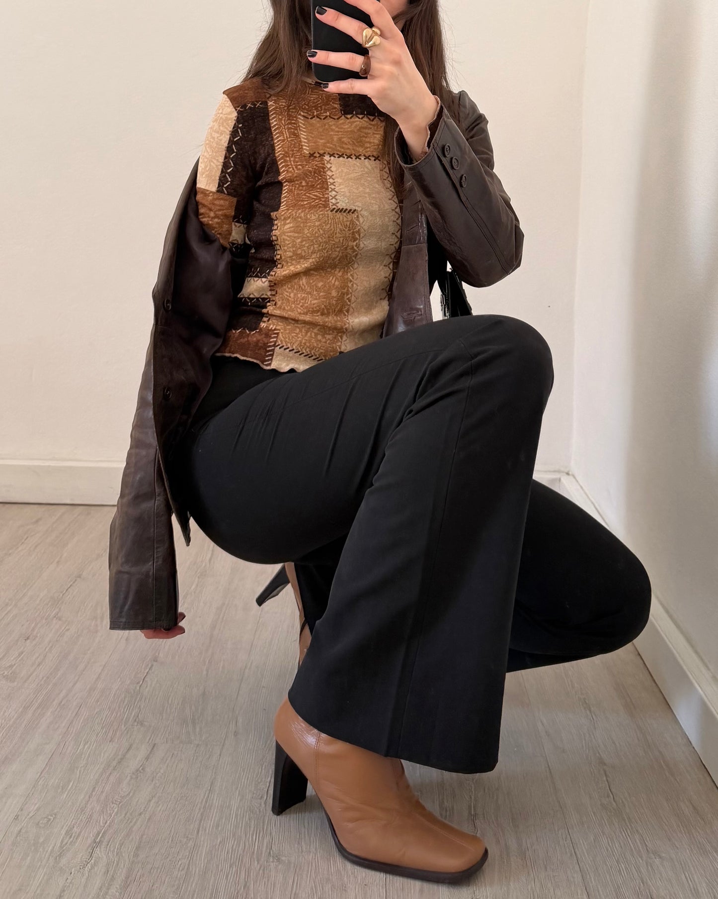 Patchwork micro mesh top