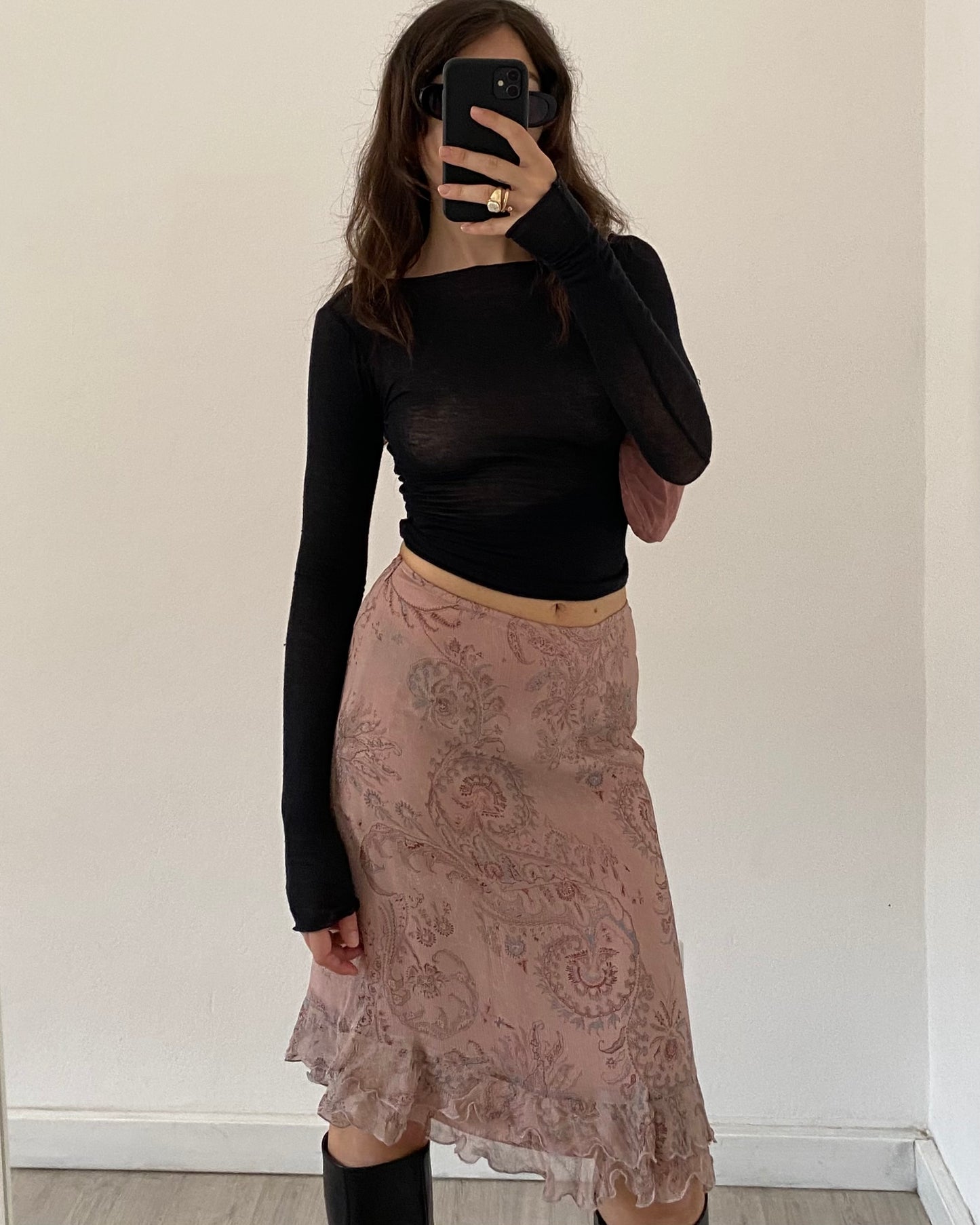 00s silk skirt