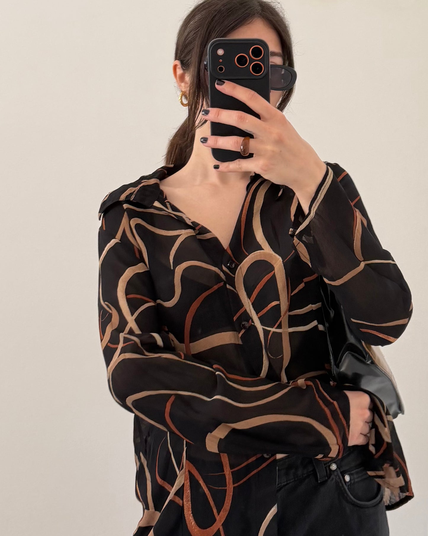 Black sheer shirt