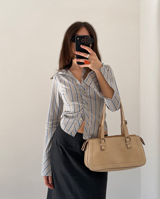Y2k striped fitted shirt