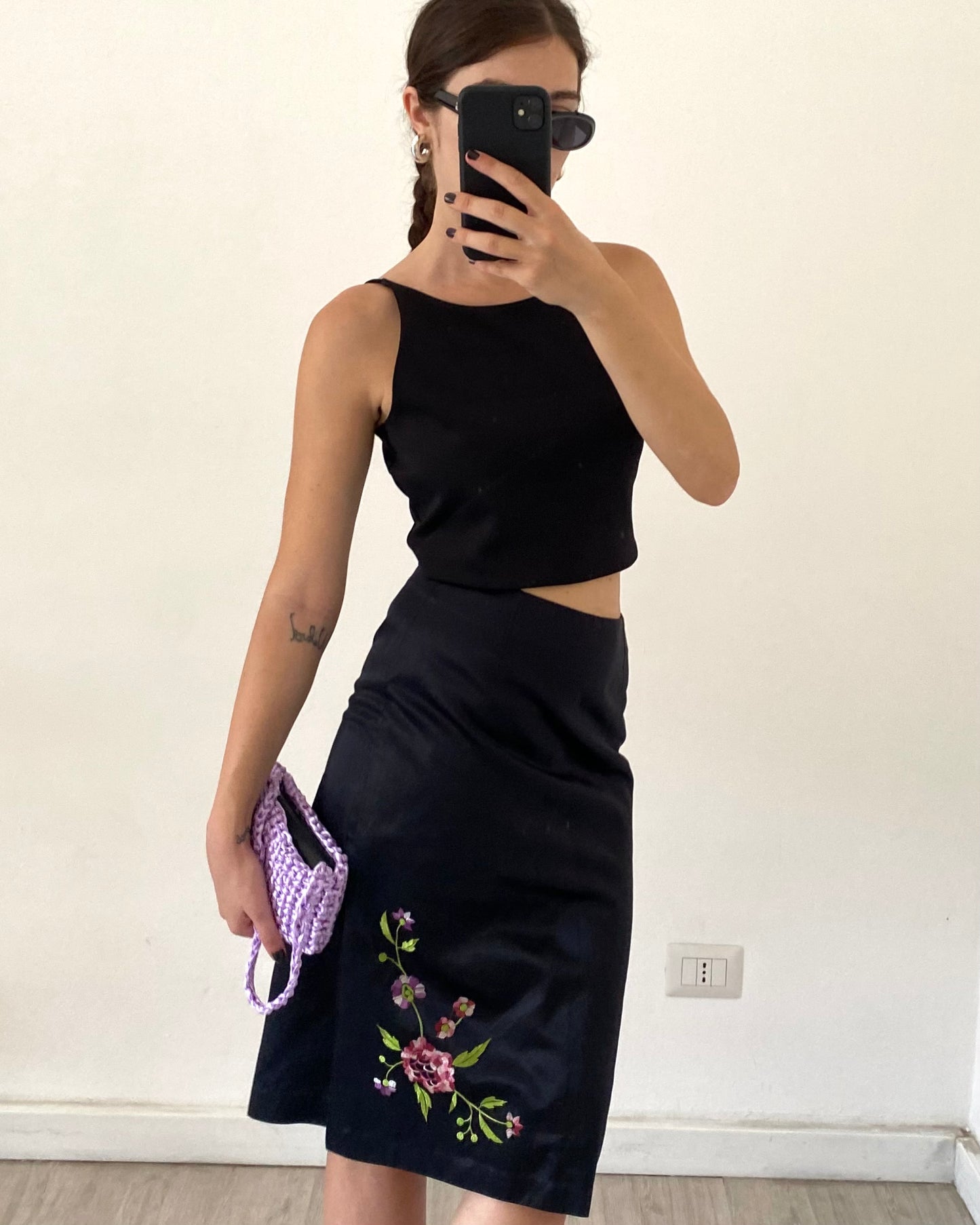 00s satin midi skirt