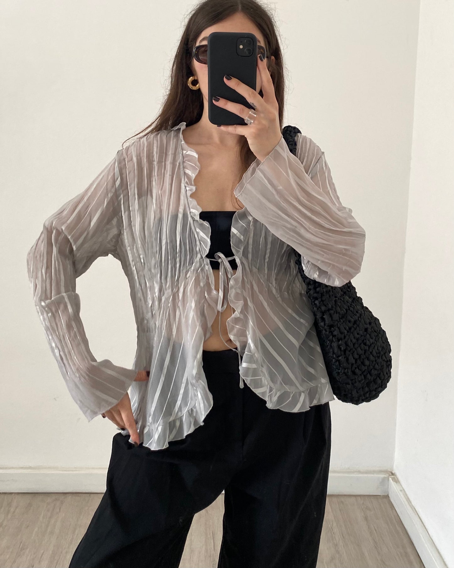 Crinkle blouse top