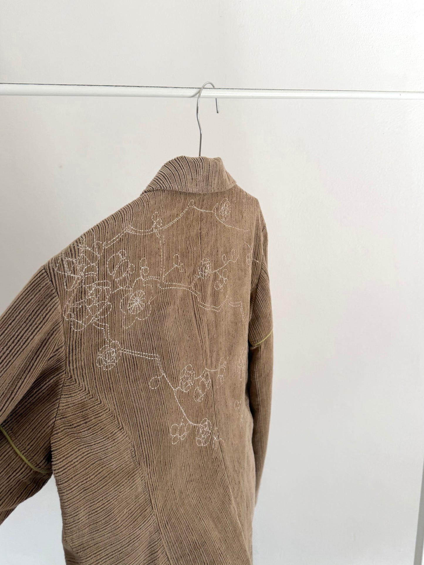 00s cord blazer with embroidery