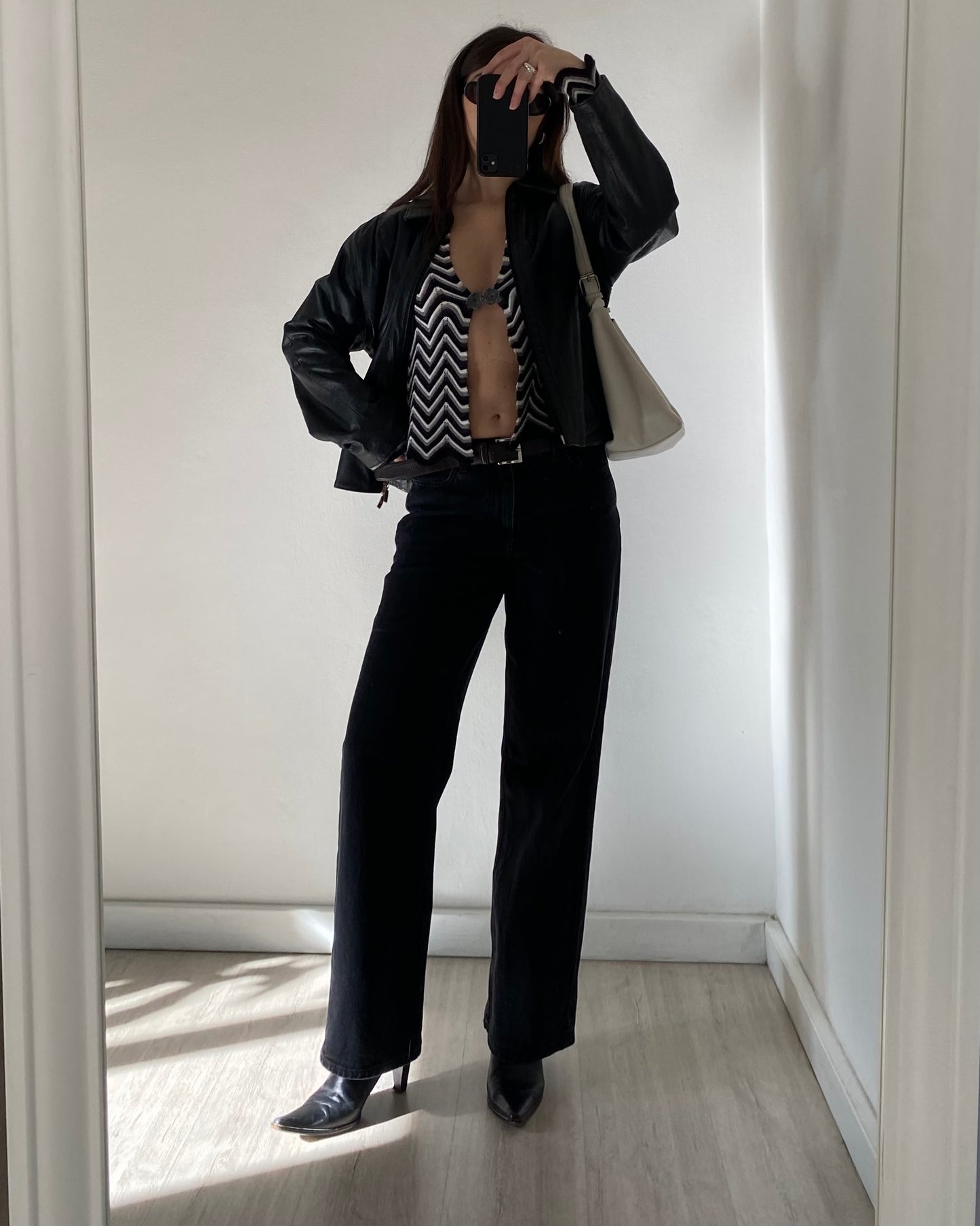 Striped knit cardigan