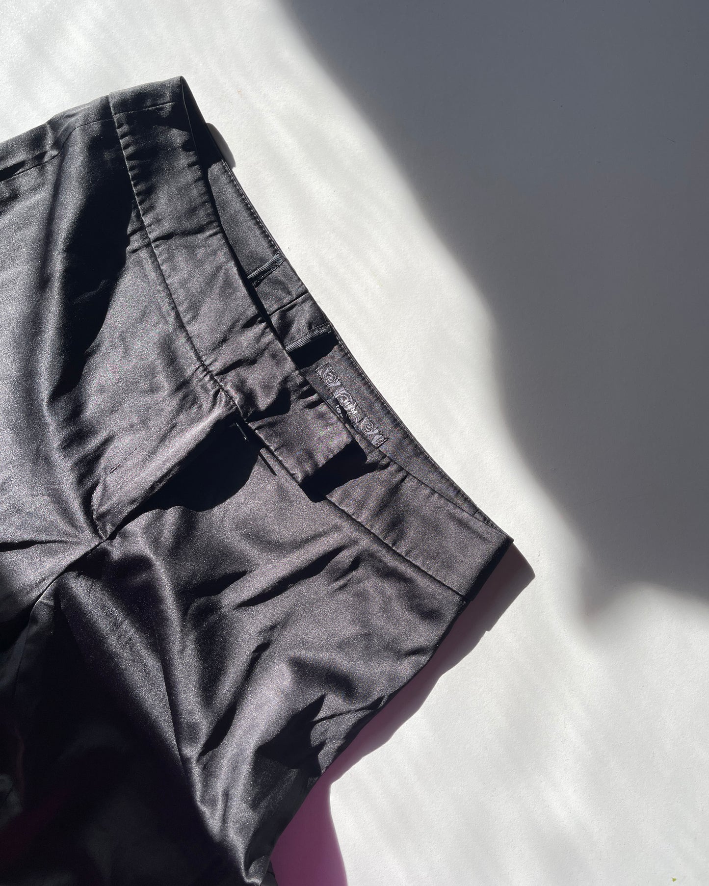 Satin bootcut trousers