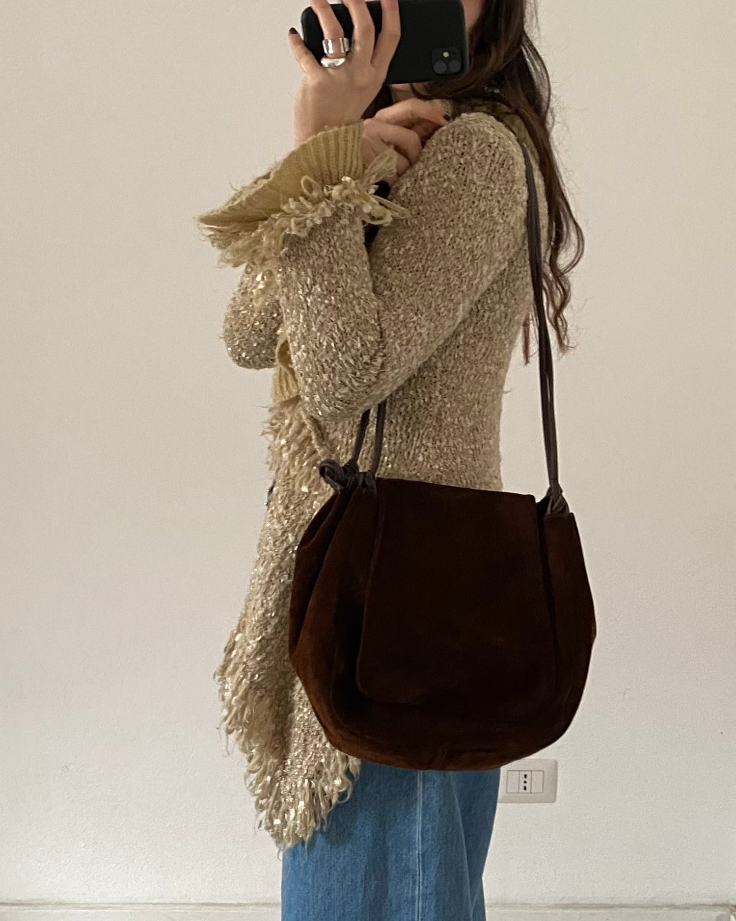 Coccinelle suede shoulder bag