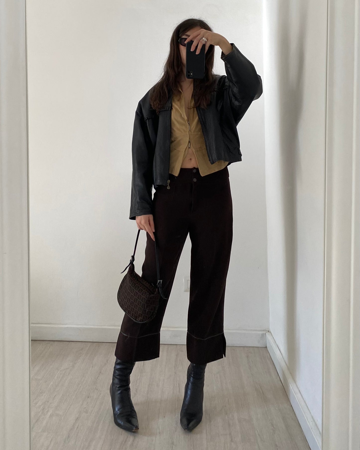 00s brown capri trousers