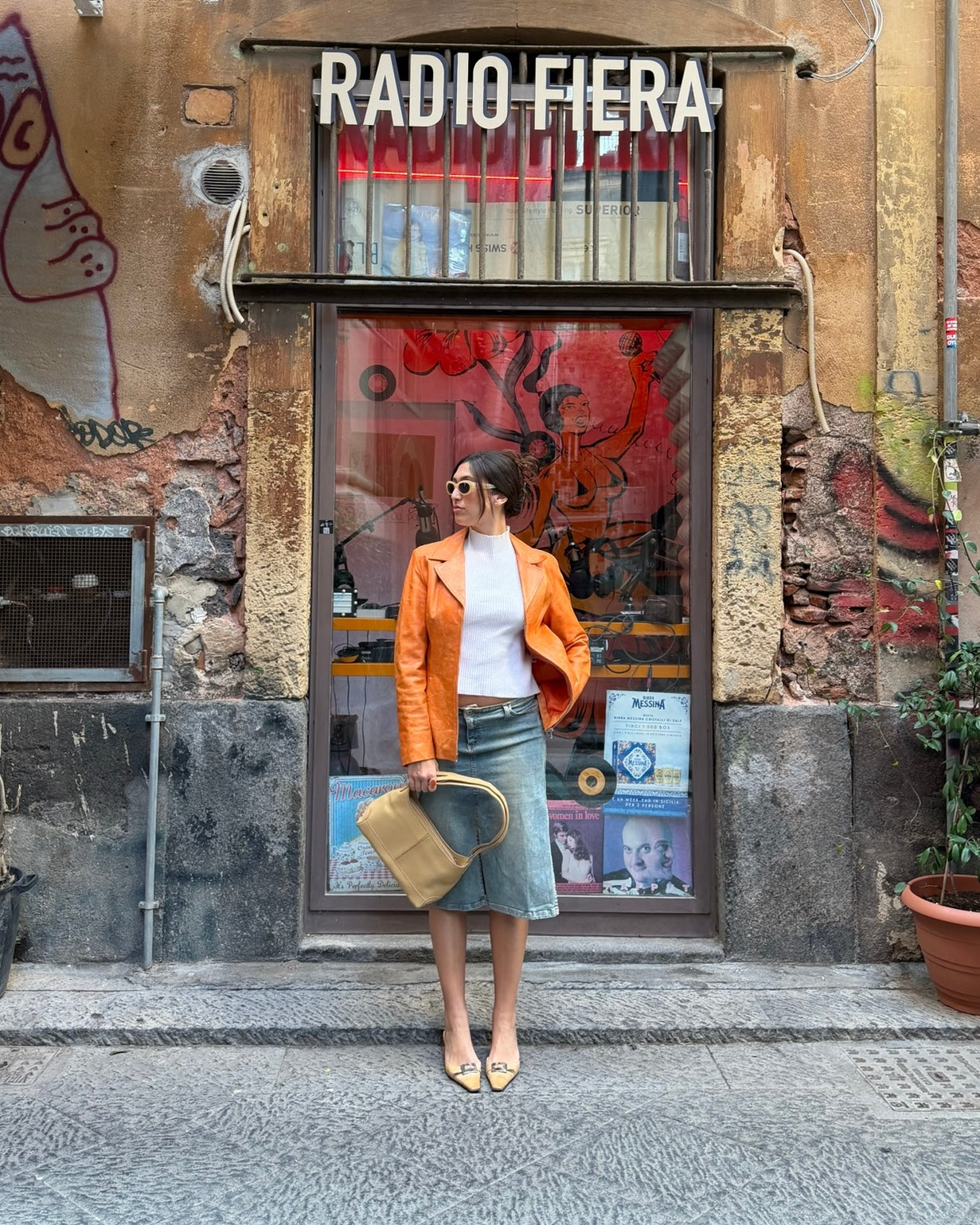 00s orange leather jacket