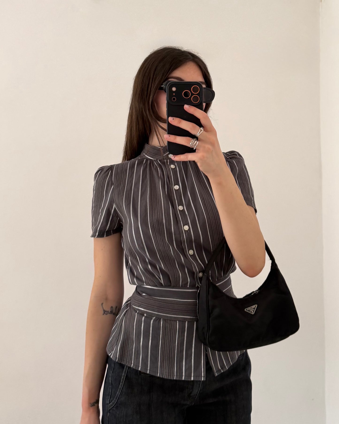 y2k striped shirt
