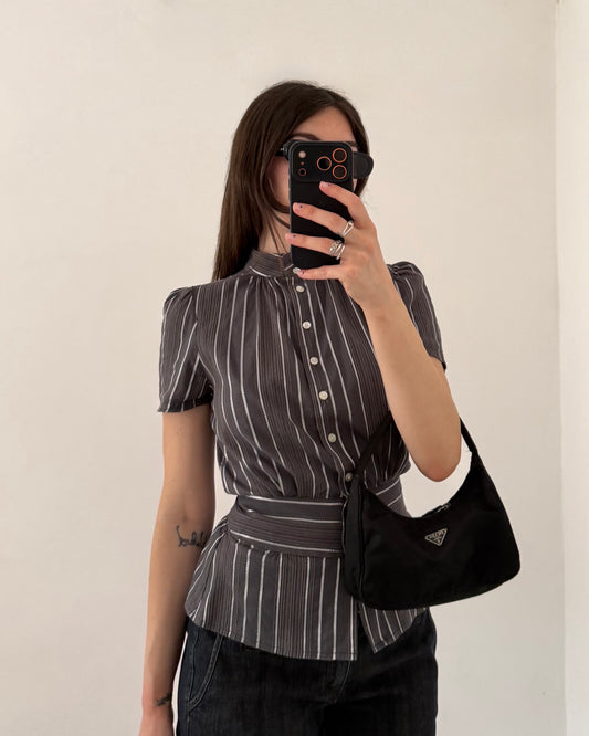 y2k striped shirt