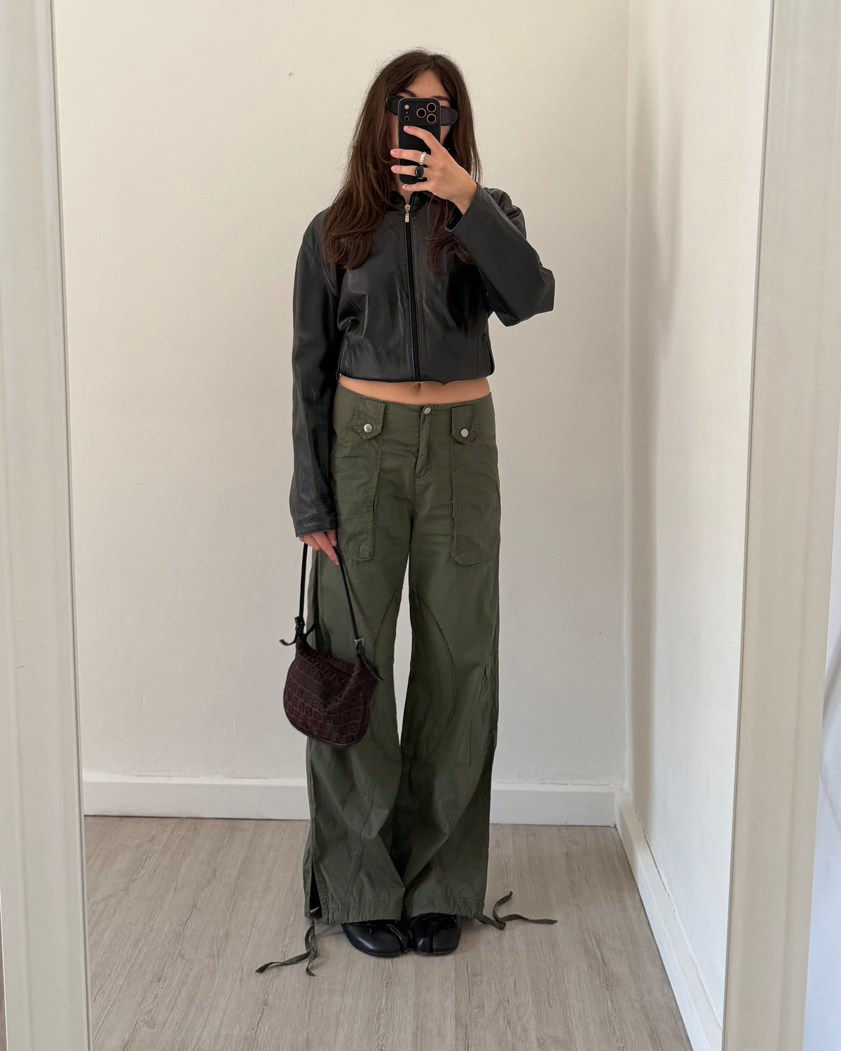 Khaki cargo trousers