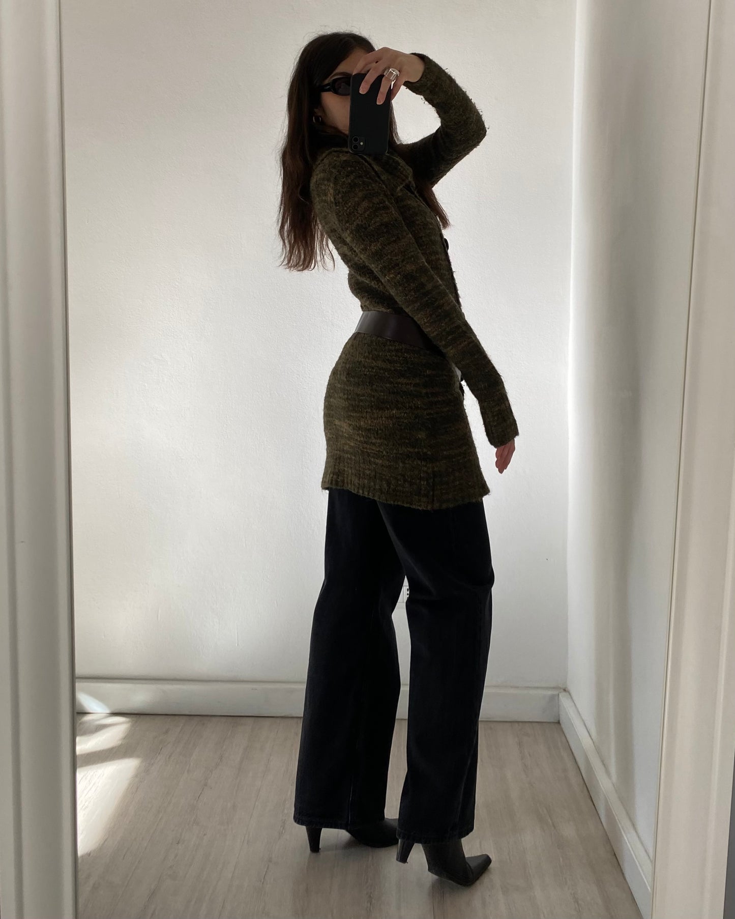 Long knitted cardigan